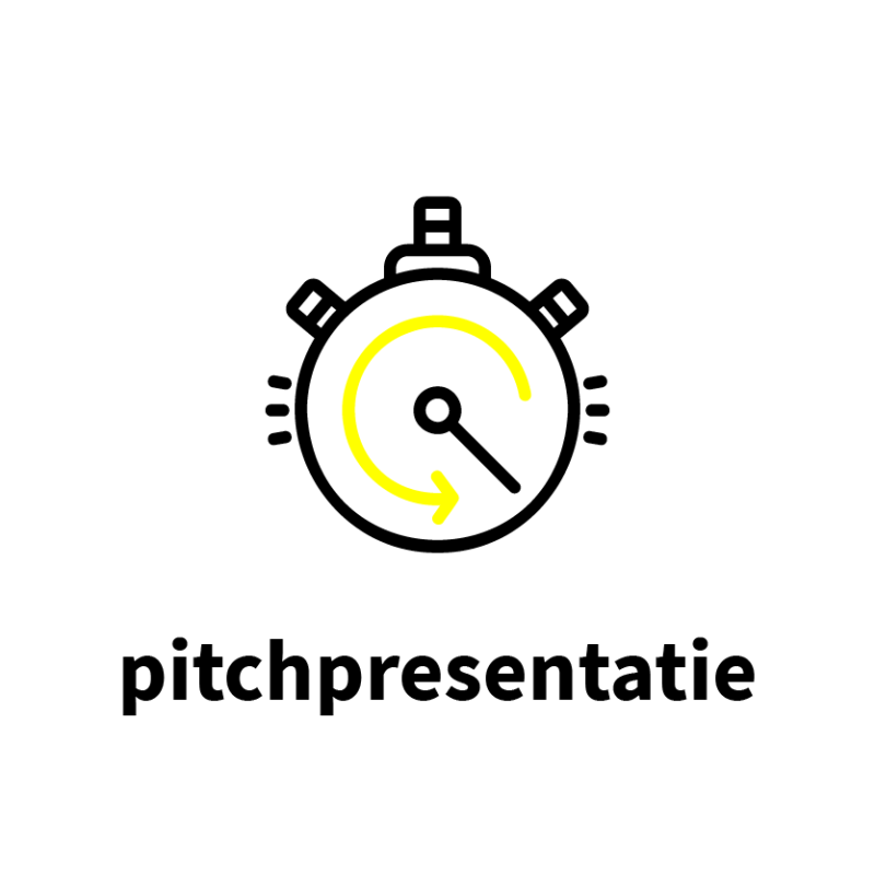 icoon van chronometer als visualisatie voor een pitchpresentatie
