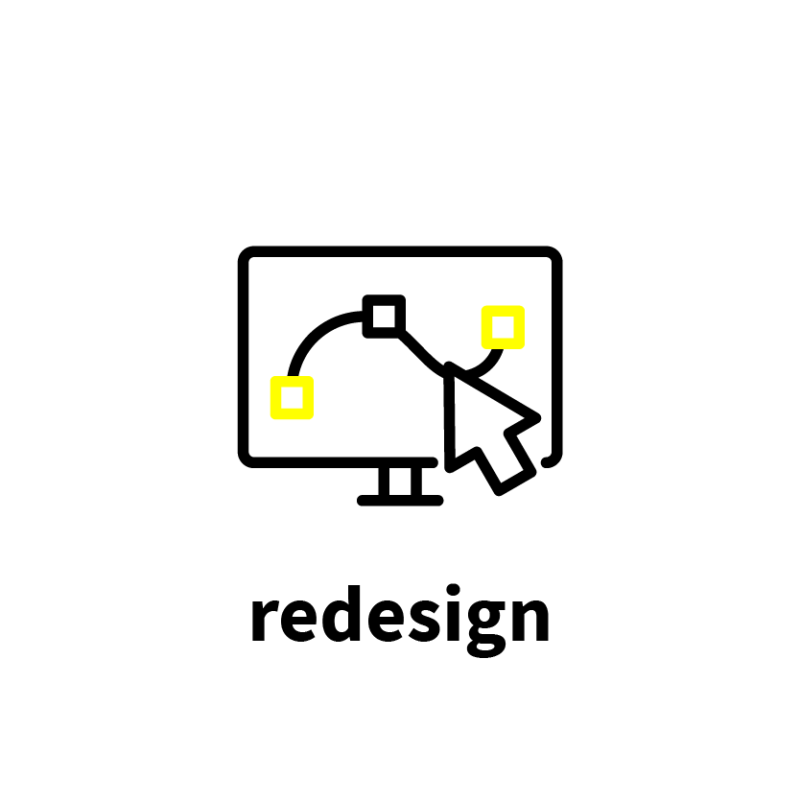 icoon van tekenprogramma op computerscherm als visualisatie voor een redesign